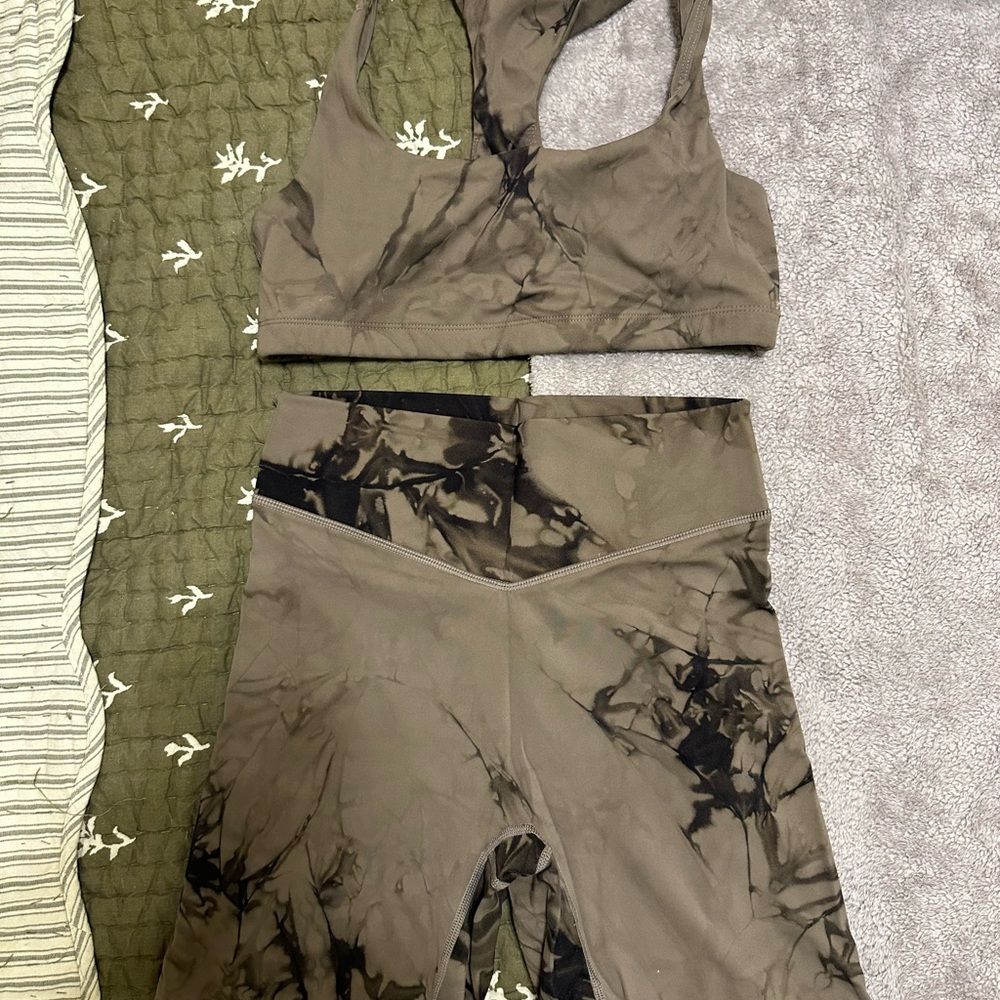 Tie-Dye Sports Bra and shorts set